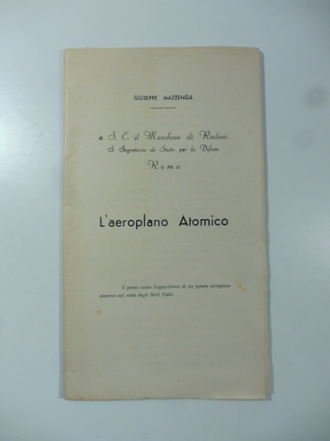 L'aeroplano atomico